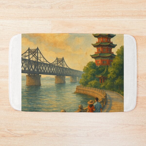 Item preview,  Promenade by the Yalu River and Pagoda, Dandong, Liaoning Province designed and sold by Places On Earth.
