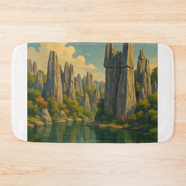 Item preview,  Stone Forest Reflections with Lotus Blossoms, Kunming, Yunnan, China designed and sold by Places On Earth.