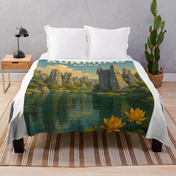 Item preview,  Stone Forest Reflections with Lotus Blossoms, Kunming, Yunnan, China designed and sold by Places On Earth.