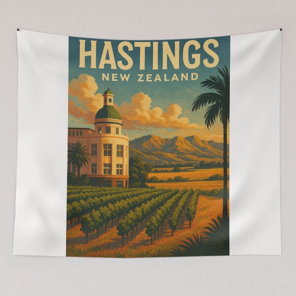 Item preview,  Sunset over Vineyards and Art Deco Dome, Hastings, Hawke’s Bay designed and sold by Places On Earth.