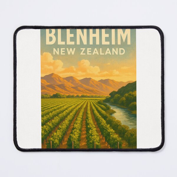 Item preview, Vineyard and River Landscape, Blenheim, Marlborough, New Zealand designed and sold by Places On Earth.