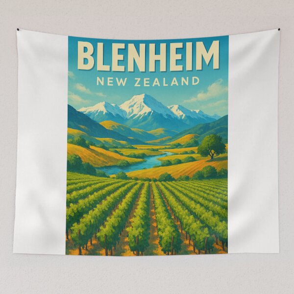 Item preview,  Marlborough Vineyards and Alpine Peaks, Blenheim, New Zealand designed and sold by Places On Earth.