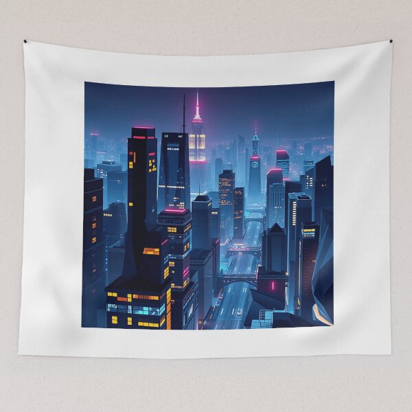 Item preview, Neon Angular Cityscape designed and sold by sharon1210.