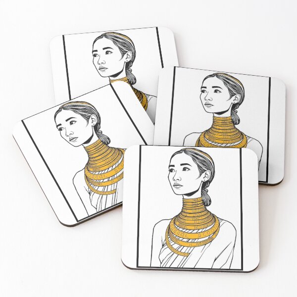 Item preview, Elegant Woman with Gold Jewelry Portrait designed and sold by jomjamhi.