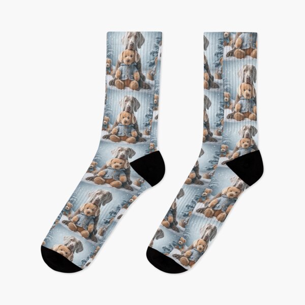 Item preview, Christmas time with Teddy bear and Weimaraner - Design Nr. 226 designed and sold by WeimTrails.