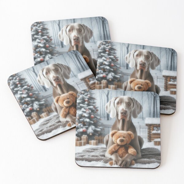 Item preview, Christmas with Weimaraner and Teddy - design Nr. 227 designed and sold by WeimTrails.
