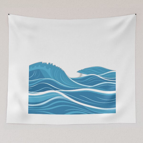 Item preview, Minimalist Ocean Waves Illustration designed and sold by sharon1210.
