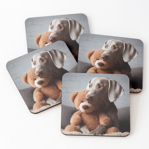 Item preview, Cute Weimaraner with Teddy Bear - Design Nr. 230 designed and sold by WeimTrails.