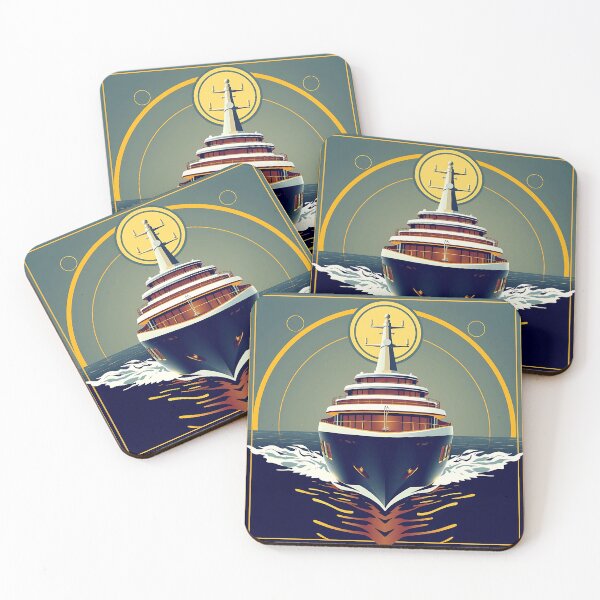 Item preview, Art Deco Luxury Yacht Poster designed and sold by sharon1210.