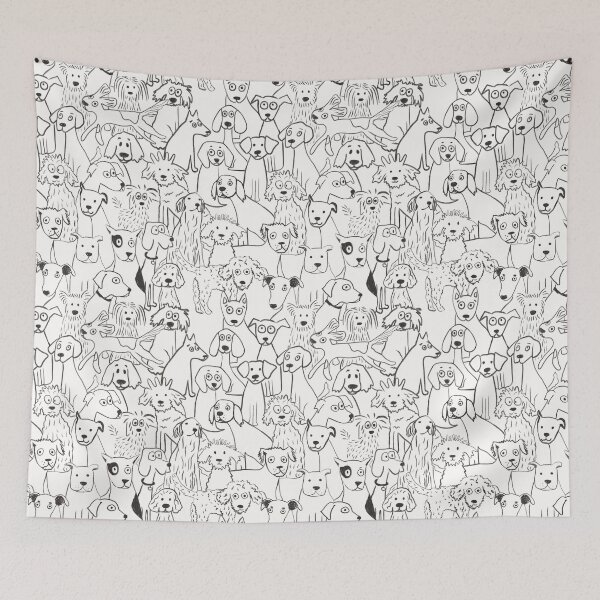 Item preview, Dogs all day black and white pattern designed and sold by SaryandSaff.