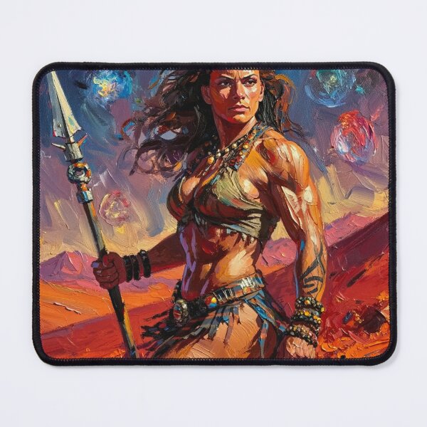 Item preview, Fantasy Barbarian Princess of Mars, a goddess with a spear designed and sold by Vintage Designs +.