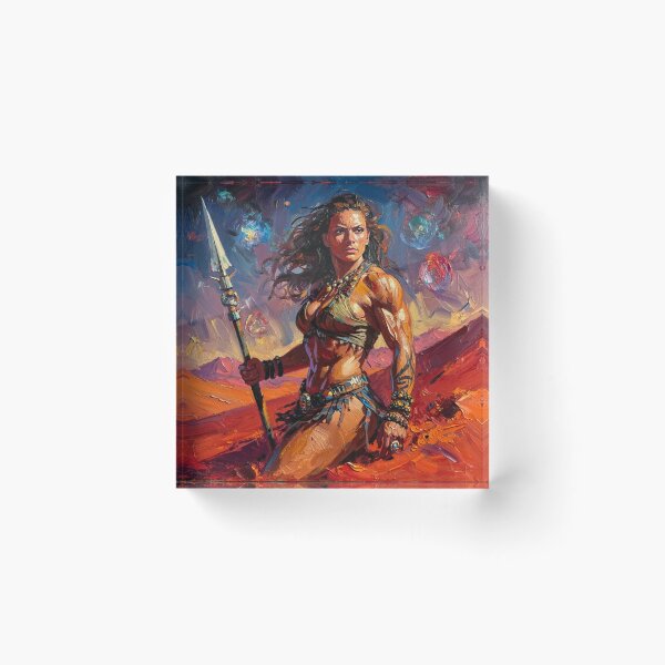 Item preview, Fantasy Barbarian Princess of Mars, a goddess with a spear designed and sold by Vintage Designs +.