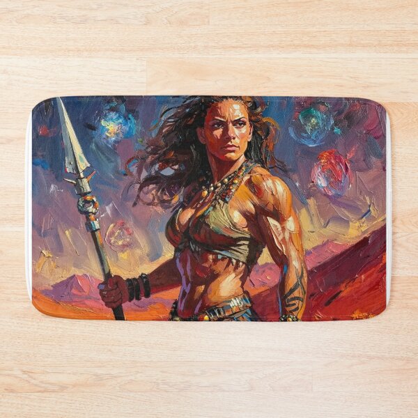 Item preview, Fantasy Barbarian Princess of Mars, a goddess with a spear designed and sold by Vintage Designs +.