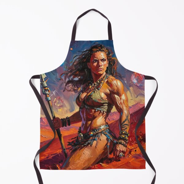 Item preview, Fantasy Barbarian Princess of Mars, a goddess with a spear designed and sold by Vintage Designs +.