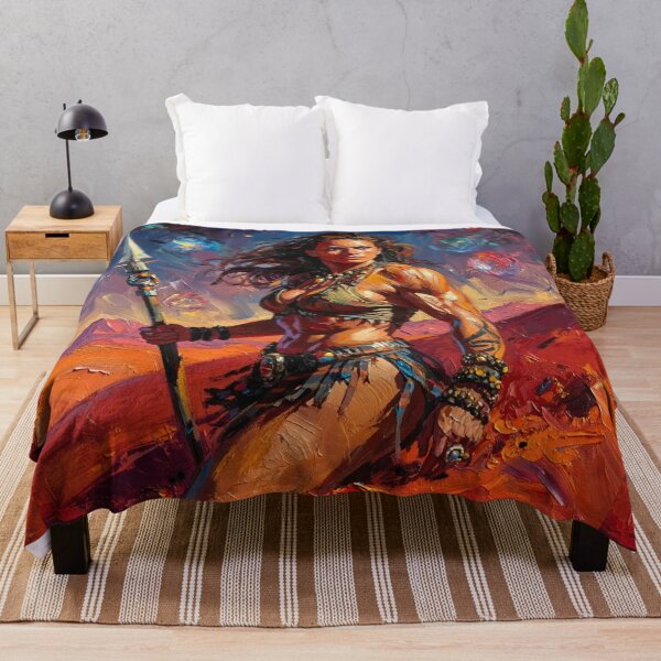 Item preview, Fantasy Barbarian Princess of Mars, a goddess with a spear designed and sold by Vintage Designs +.