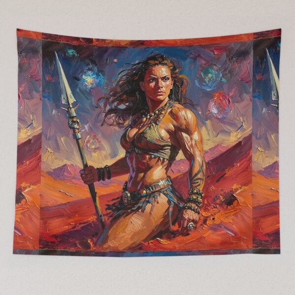 Item preview, Fantasy Barbarian Princess of Mars, a goddess with a spear designed and sold by Vintage Designs +.