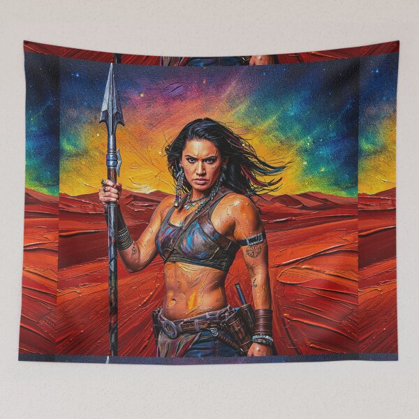 Item preview, Fantasy Barbarian Princess of Mars, a goddess with a spear designed and sold by Vintage Designs +.