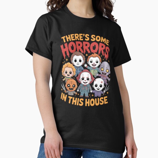 Item preview, There's Some Horrors In This House – Cute Horror Movie Characters Halloween Design designed and sold by MissRasheedHam.