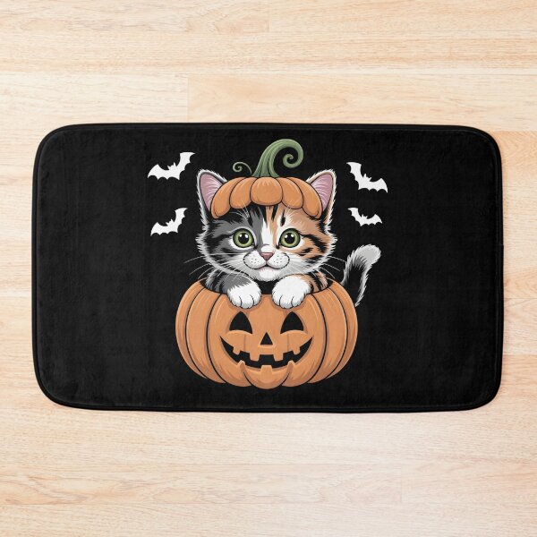 Item preview, Cute Halloween Kitten in a Pumpkin designed and sold by wzetart.