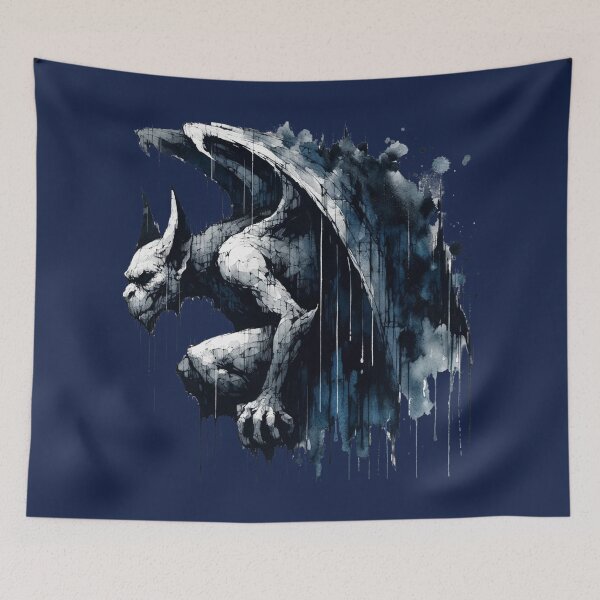 Item preview, Gargoyle Guardian: Gothic Sculpted Protector in Ink designed and sold by LuminShadowArt.