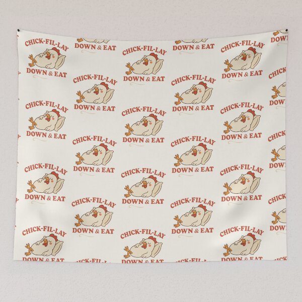 Item preview, Chick-Fil-Lay Down & Eat | Funny Foodie Chicken Pun designed and sold by astersgraphics.