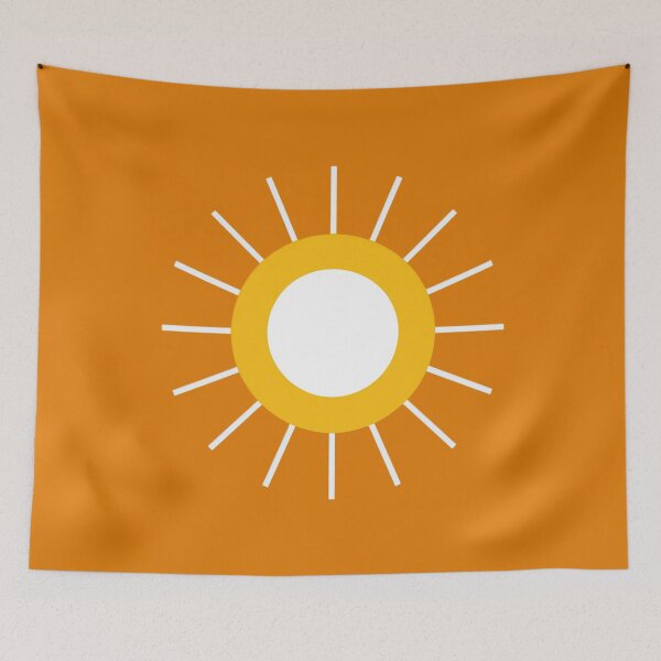 Aperçu de l'œuvre Affiche minimaliste soleil lumineux sur fond jaune créée et vendue par LoomisDreams.