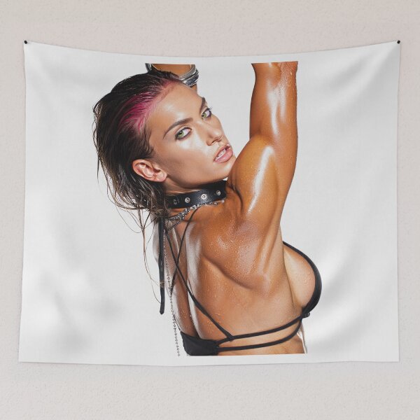 Item preview, Fit gym model woman posing with arms up designed and sold by Vintage Designs +.