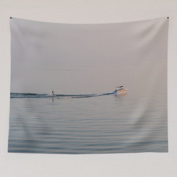 Item preview, Water Skiing Fun on Serene Dusk Sea designed and sold by Georgia Mizuleva.