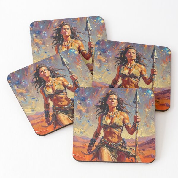 Item preview, Fantasy Barbarian Princess of Mars, a goddess with a spear designed and sold by Vintage Designs +.