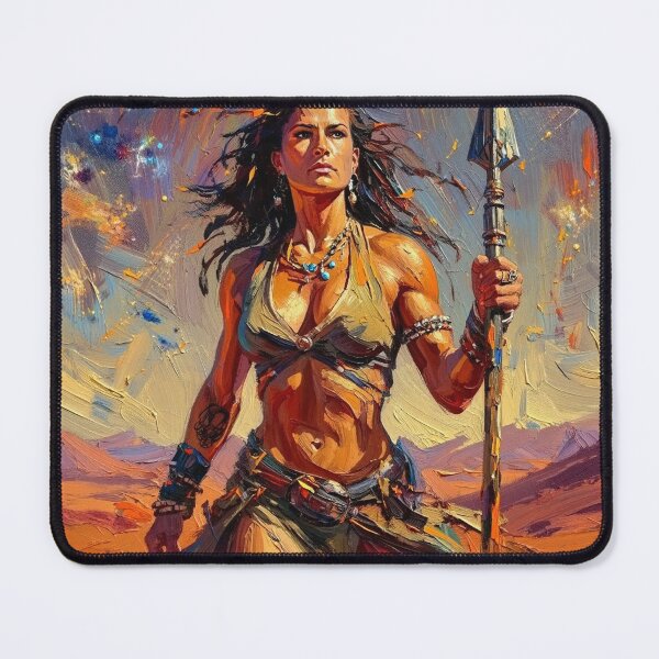 Item preview, Fantasy Barbarian Princess of Mars, a goddess with a spear designed and sold by Vintage Designs +.
