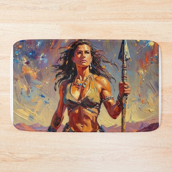 Item preview, Fantasy Barbarian Princess of Mars, a goddess with a spear designed and sold by Vintage Designs +.