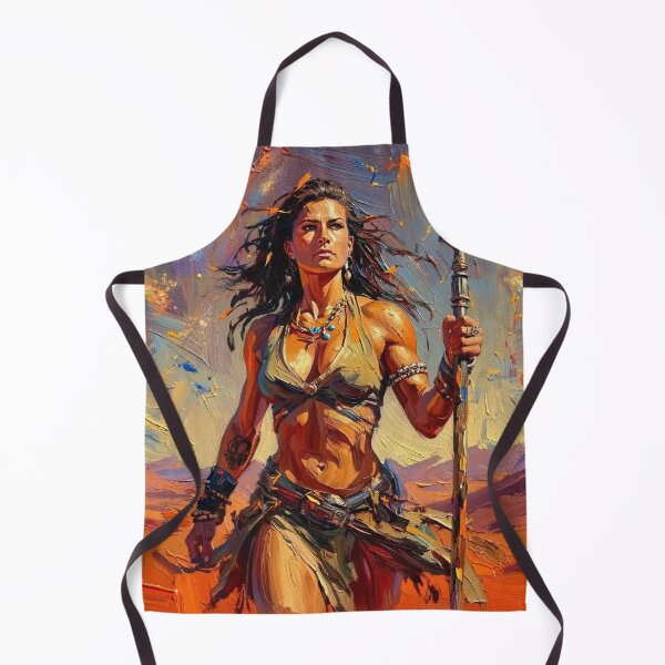 Item preview, Fantasy Barbarian Princess of Mars, a goddess with a spear designed and sold by Vintage Designs +.