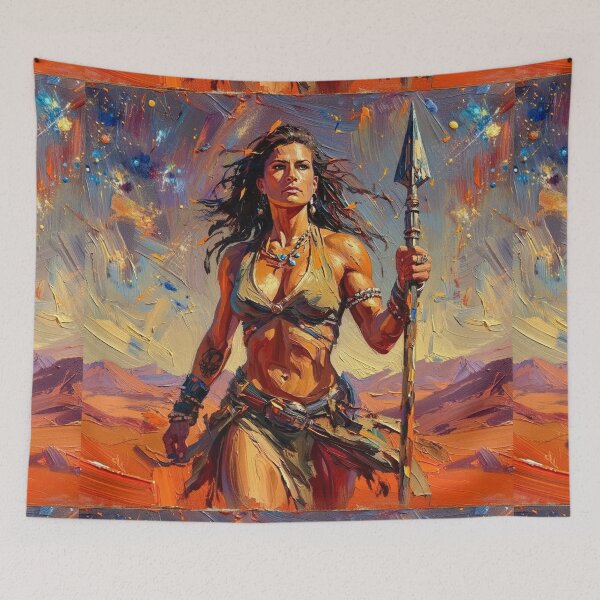 Item preview, Fantasy Barbarian Princess of Mars, a goddess with a spear designed and sold by Vintage Designs +.