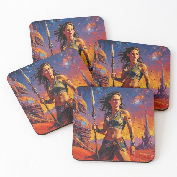 Item preview, Fantasy Barbarian Princess of Mars, a goddess with a spear designed and sold by Vintage Designs +.