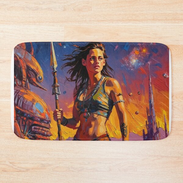 Item preview, Fantasy Barbarian Princess of Mars, a goddess with a spear designed and sold by Vintage Designs +.