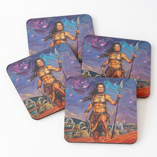 Item preview, Fantasy Barbarian Princess of Mars, a goddess with a spear designed and sold by Vintage Designs +.