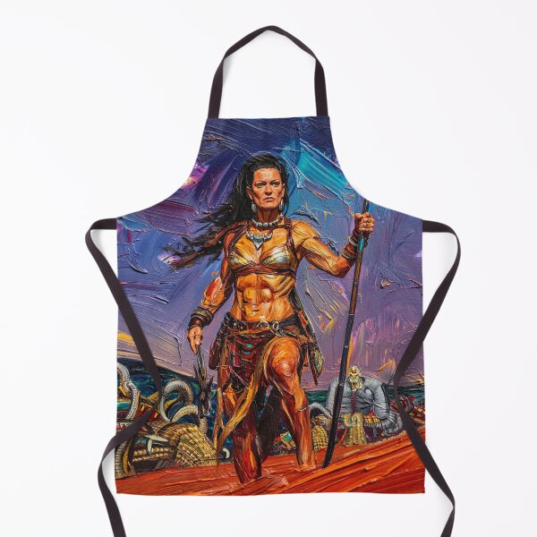 Item preview, Fantasy Barbarian Princess of Mars, a goddess with a spear designed and sold by Vintage Designs +.