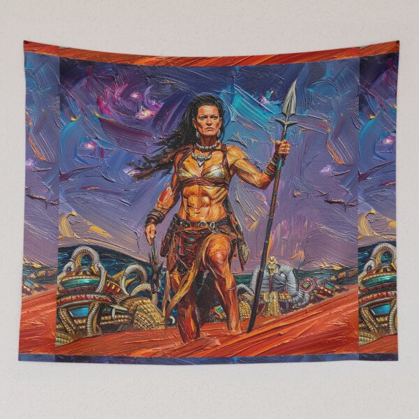 Item preview, Fantasy Barbarian Princess of Mars, a goddess with a spear designed and sold by Vintage Designs +.