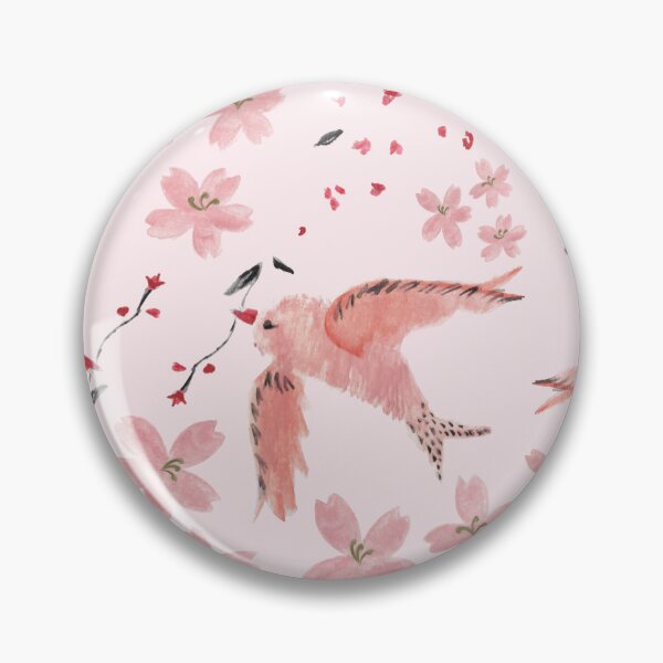 Artikelvorschau, Sakura-Vogel mit Zweig – Rosa japanische Frühlingskunst entworfen und verkauft von CHAYOST.