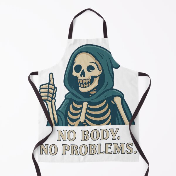 Item preview, No Body, No Problems – Dark Ironic Skeleton designed and sold by Print_Drip.