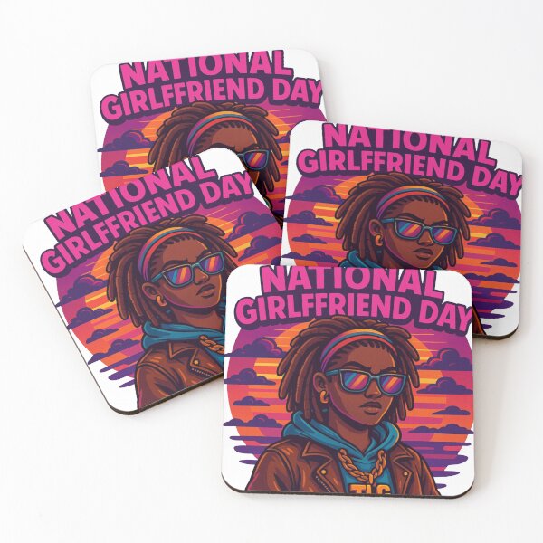 Item preview, National Girlfriend Day Retro Sunset – Cool Afro Queen Illustration designed and sold by TLG-Supply.
