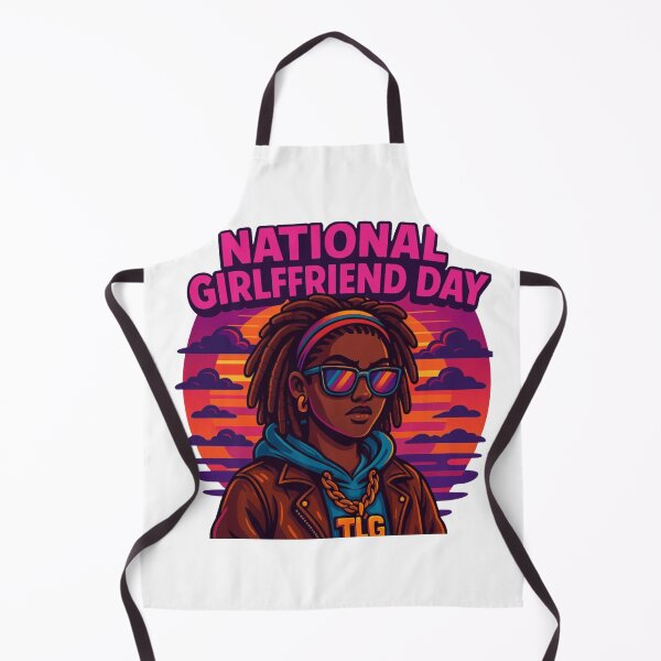 Item preview, National Girlfriend Day Retro Sunset – Cool Afro Queen Illustration designed and sold by TLG-Supply.