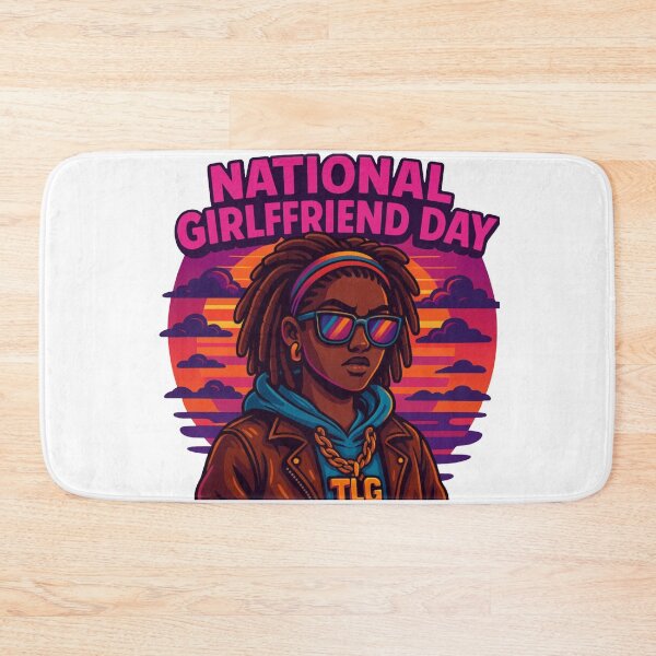 Item preview, National Girlfriend Day Retro Sunset – Cool Afro Queen Illustration designed and sold by TLG-Supply.