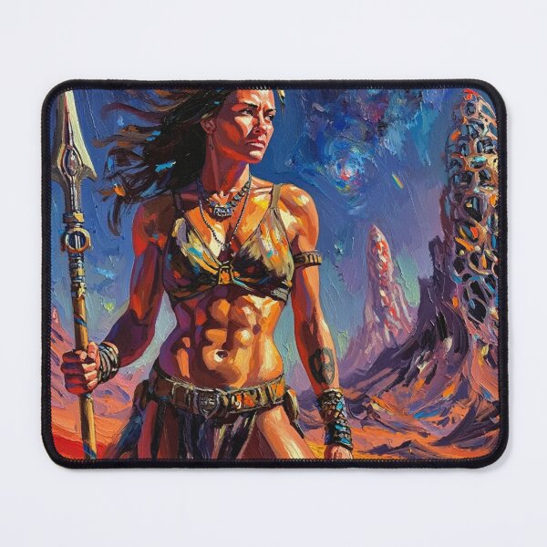 Item preview, Fantasy Barbarian Princess of Mars, a goddess with a spear designed and sold by Vintage Designs +.