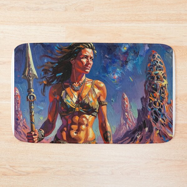 Item preview, Fantasy Barbarian Princess of Mars, a goddess with a spear designed and sold by Vintage Designs +.