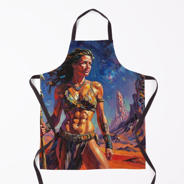 Item preview, Fantasy Barbarian Princess of Mars, a goddess with a spear designed and sold by Vintage Designs +.