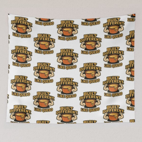 Item preview, Built Different Like Queso | Funny Food Gym Pun for Queso Lovers designed and sold by astersgraphics.