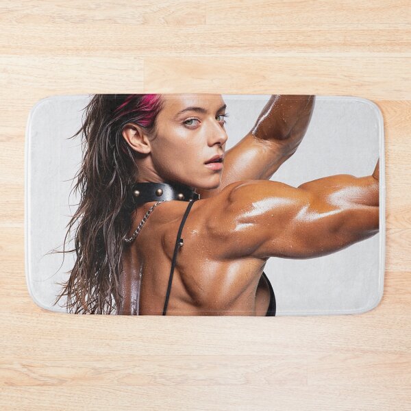 Item preview, Fit gym model woman posing with arms up designed and sold by Vintage Designs +.
