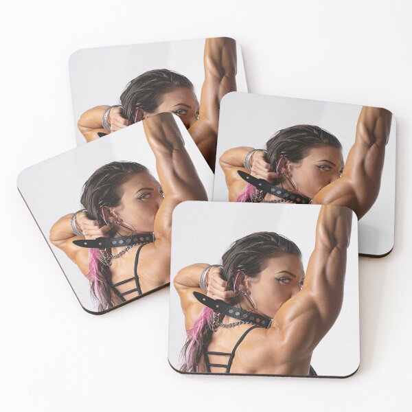Item preview, Fit gym model woman posing with arms up designed and sold by Vintage Designs +.