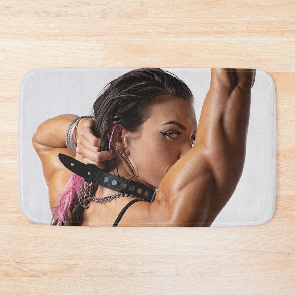 Item preview, Fit gym model woman posing with arms up designed and sold by Vintage Designs +.